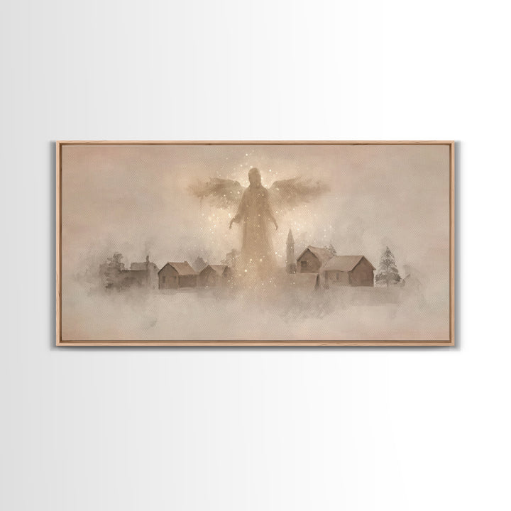 Angel Of Light – Framed Canvas Print – Christian Art Canvas – Christian Wall Art – Christmas Art – Modern Christian Art – Christian Gift