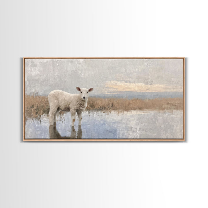 Lamb Of Dawn – Framed Canvas Print – Christian Wall Art – Christian Art Print – Jesus Christmas Art – Christian Gift Ideas – Christmas Wall