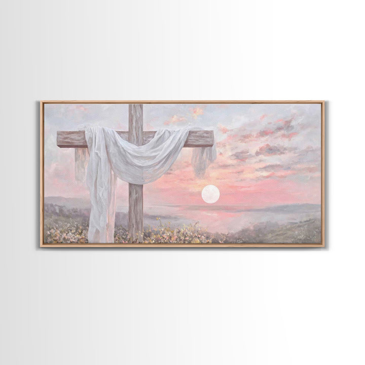 Humble Pasture – Framed Canvas Print – Christian Christmas Art – Christian Art Canvas – Vintage Christian Art – Christian Painting – Christ