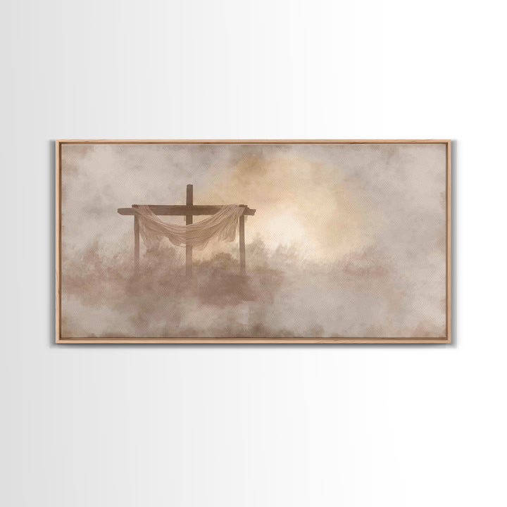 Cross Of Stillness – Framed Canvas Print – Christian Wall Art – Christian Art Canvas – Minimalist Christian Art – Christian Decoration – Ch