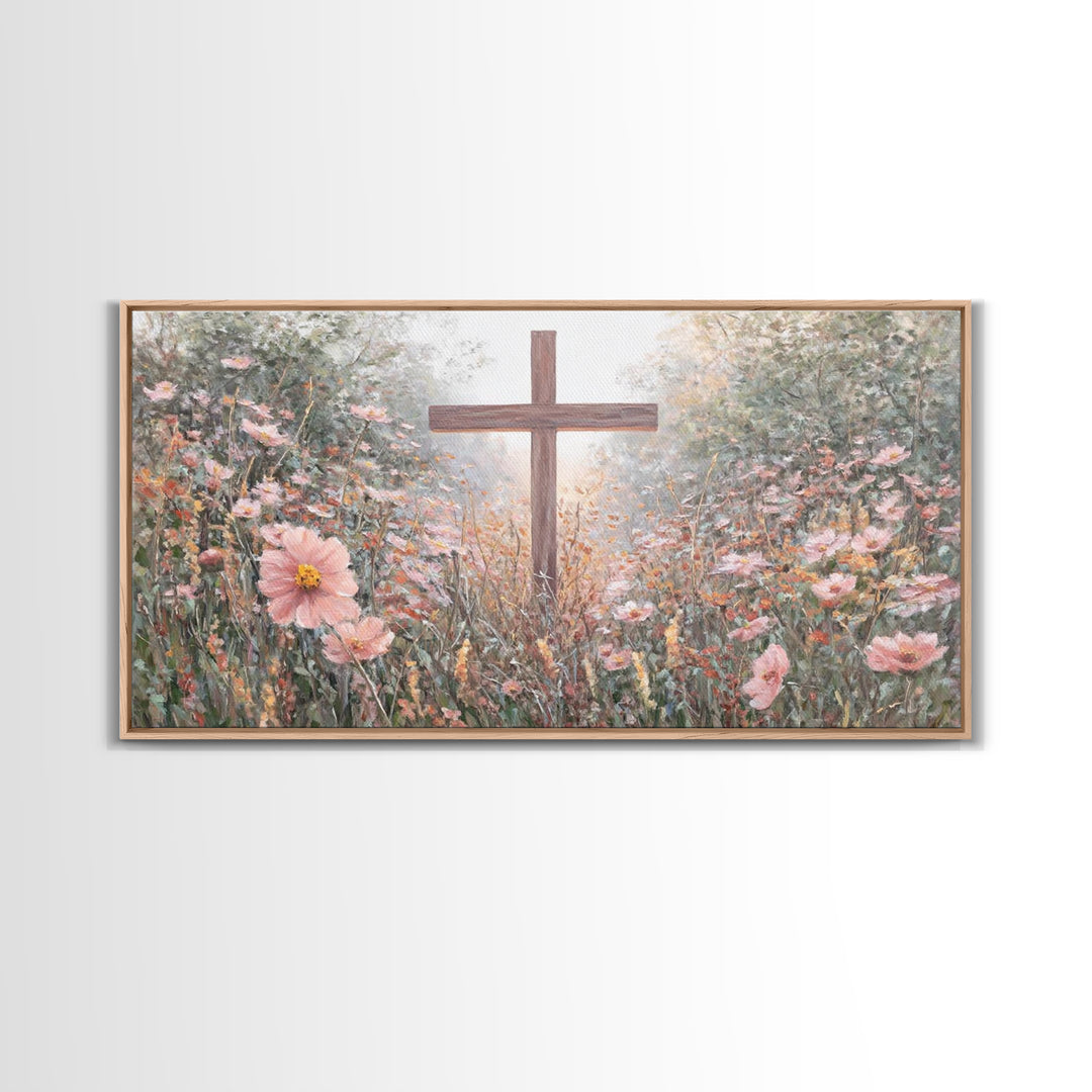 Garden Of Mercy – Framed Canvas Print – Christian Wall Art – Christian Art Painting – Christian Art Canvas – Modern Christian Art – Christi