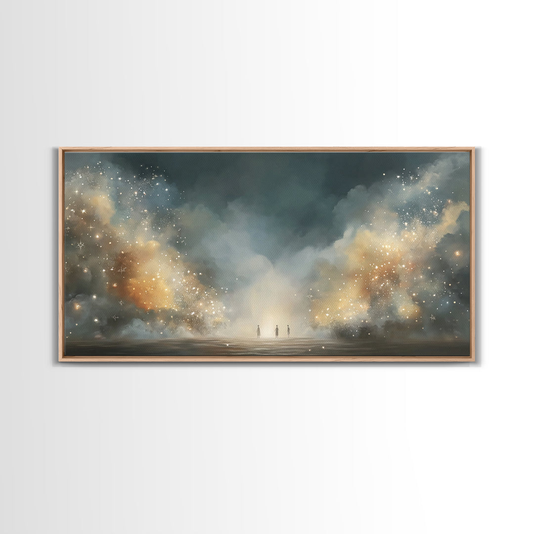 Heavenly Wonder, Framed Canvas Print, Christian Wall Art, Christian Art Canvas, Moody Christian Art, Christmas Art Prints, Christian Gift I