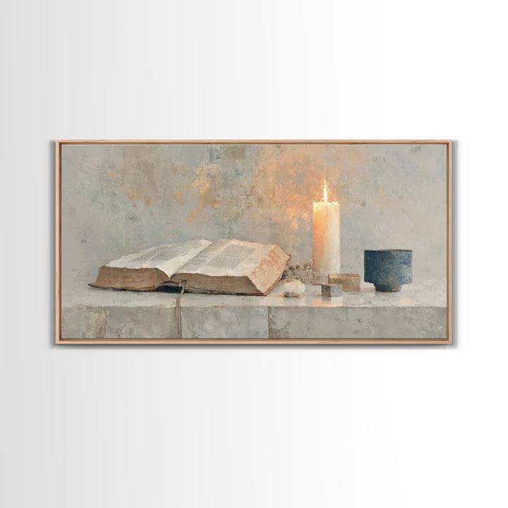 Scripture Glow | Framed Canvas Print | Christian Wall Art | Minimalist Christian Art | Christian Art Canvas | Christian Gift Ideas