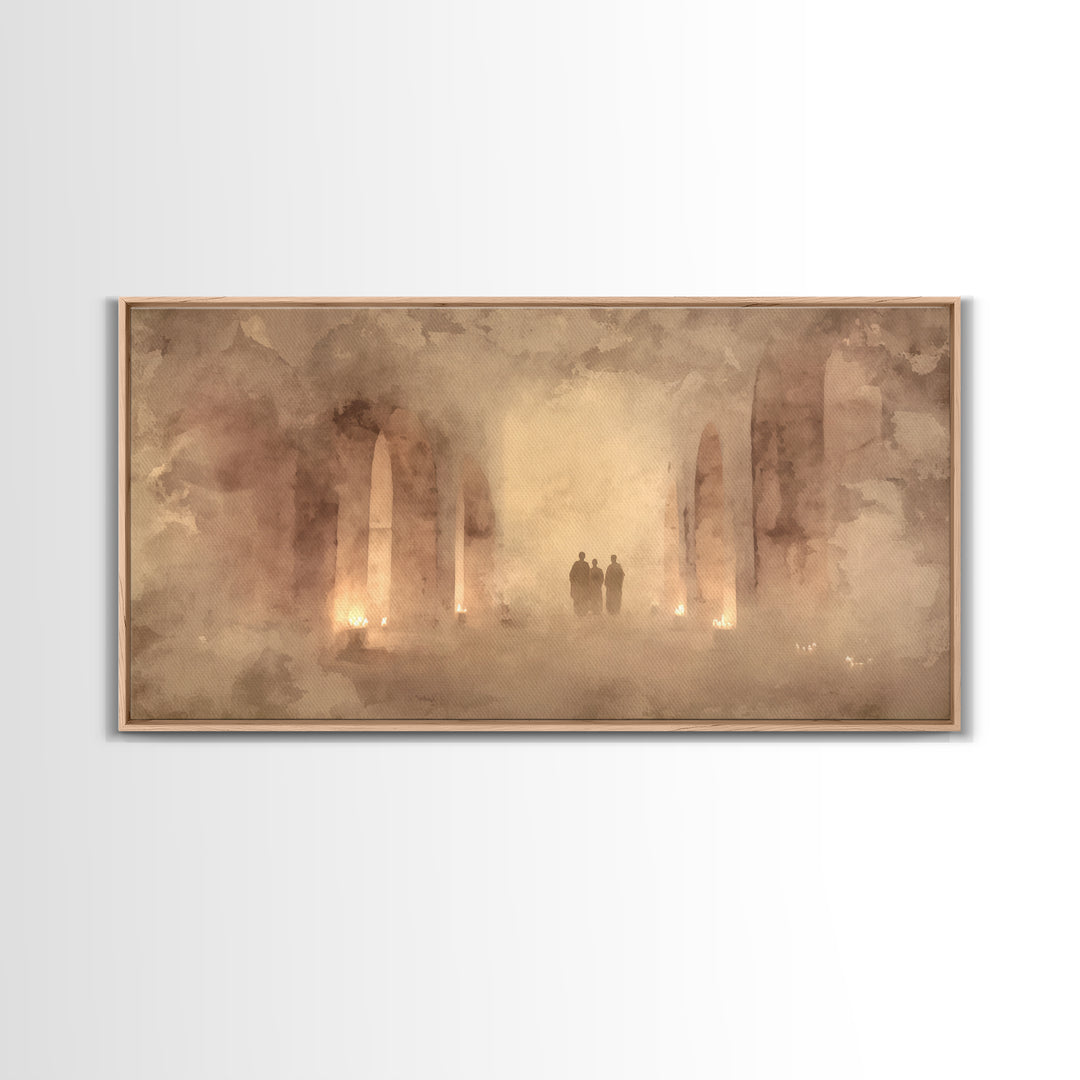 Sanctuary Silence, Framed Canvas Print, Minimalist Christian Art, Christian Wall Art, Christian Art Work, Christian Painting, Subtle Christ