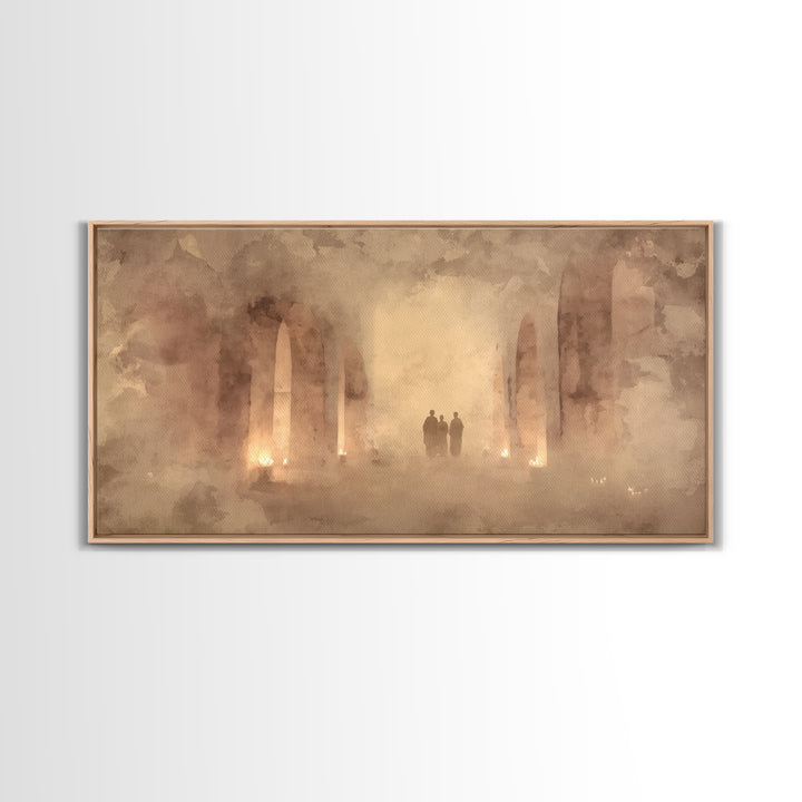 Sanctuary Silence, Framed Canvas Print, Minimalist Christian Art, Christian Wall Art, Christian Art Work, Christian Painting, Subtle Christ