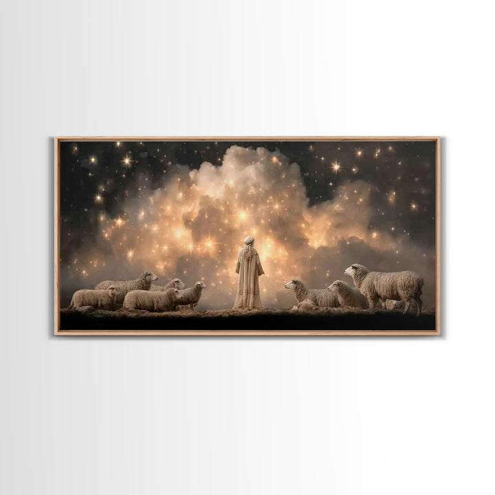 Shepherds Of Glory - Framed Canvas Print - Christian Wall Art - Christian Art Canvas - Jesus Painting - Christmas Art - Christian Art