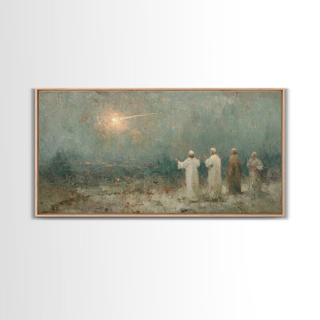 Three Seekers Light | Framed Canvas Print | Christian Christmas Art | Christian Art Print | Jesus Painting | Christmas Wall Art | Faith