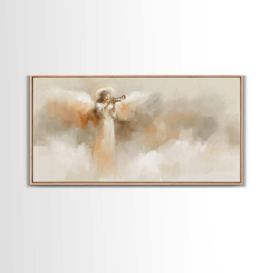 Angel Of Light, Framed Canvas Print, Christian Art Canvas, Christian Wall Art, Jesus Painting, Christian Christmas Art, Christian Art