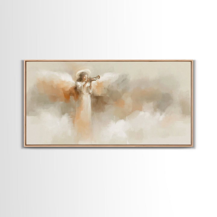 Angel Of Light, Framed Canvas Print, Christian Art Canvas, Christian Wall Art, Jesus Painting, Christian Christmas Art, Christian Art