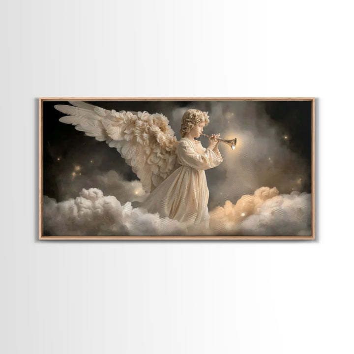 Heavenly Trumpet Call | Framed Canvas Print | Christian Wall Art | Christian Art Canvas | Christmas Art | Christian Christmas Art