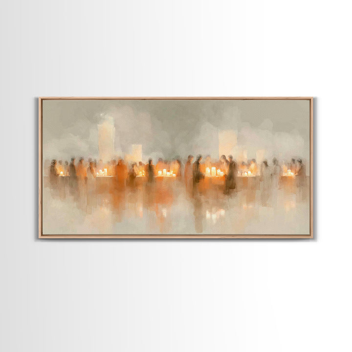 Sanctuary Candles – Framed Canvas Print – Christian Wall Art – Christian Art Canvas – Christmas Wall Art – Moody Christian Art – Christian
