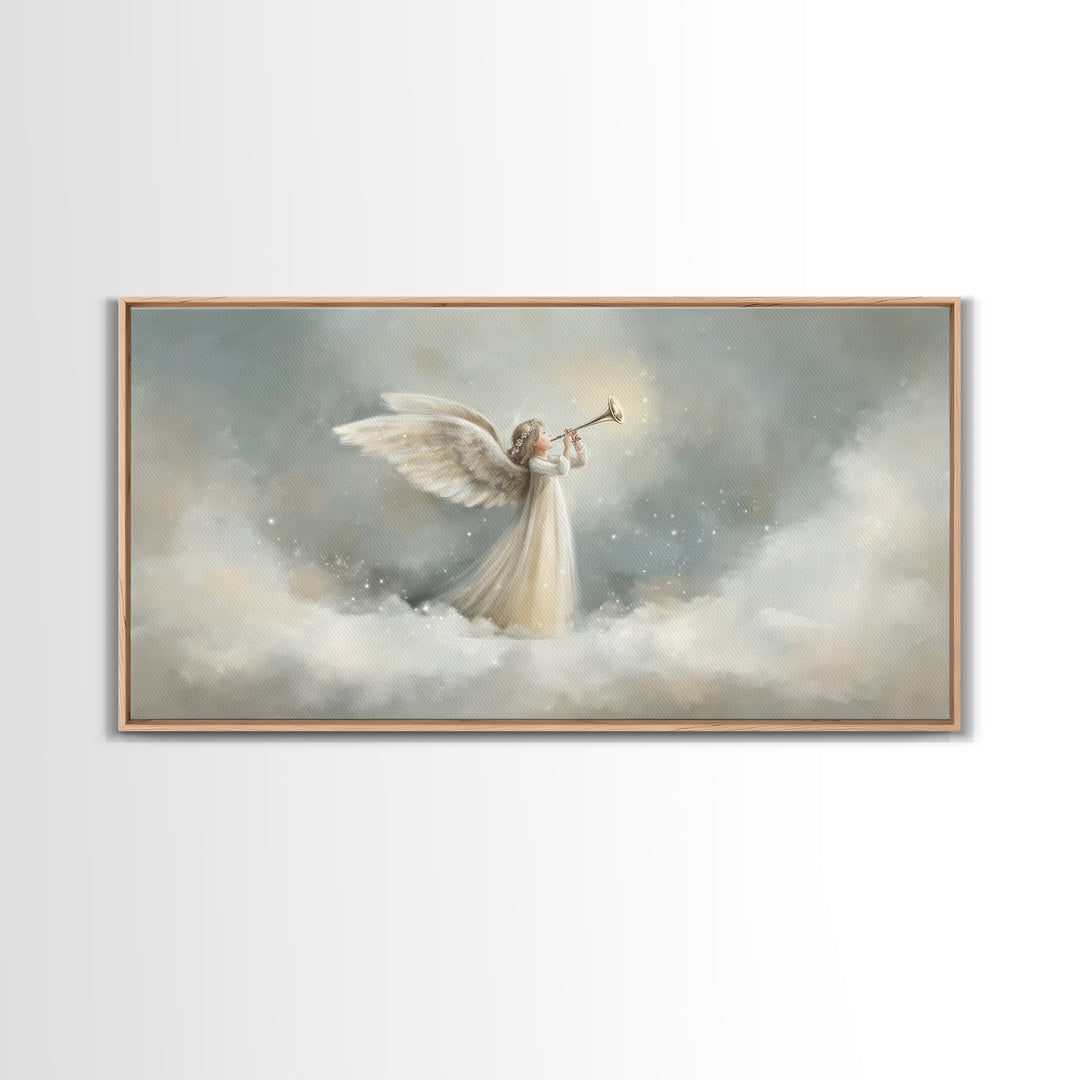 Angel Hymn Of Peace | Framed Canvas Print | Christian Wall Art | Christian Art Canvas | Christmas Art | Christian Christmas Art | Christian
