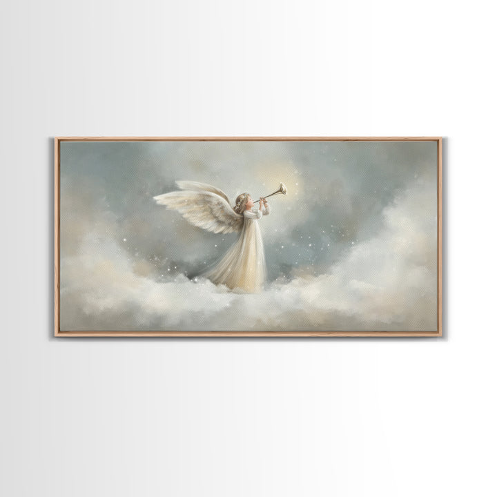 Angel Hymn Of Peace | Framed Canvas Print | Christian Wall Art | Christian Art Canvas | Christmas Art | Christian Christmas Art | Christian