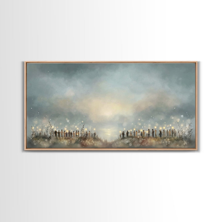 Gathering Of Light – Framed Canvas Print – Christian Wall Art – Christian Art Canvas – Christmas Art – Christian Christmas Art – Christian