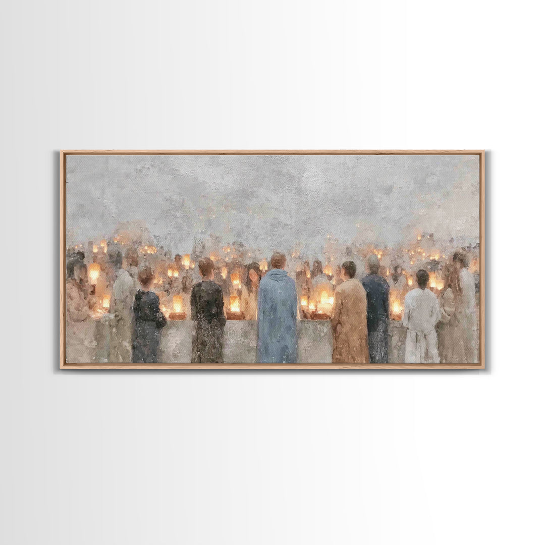 Communion Lights – Framed Canvas Print – Christian Art Canvas – Christian Art Print – Christmas Art – Christian Wall Art – Christian Gift I