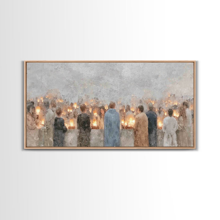 Communion Lights – Framed Canvas Print – Christian Art Canvas – Christian Art Print – Christmas Art – Christian Wall Art – Christian Gift I