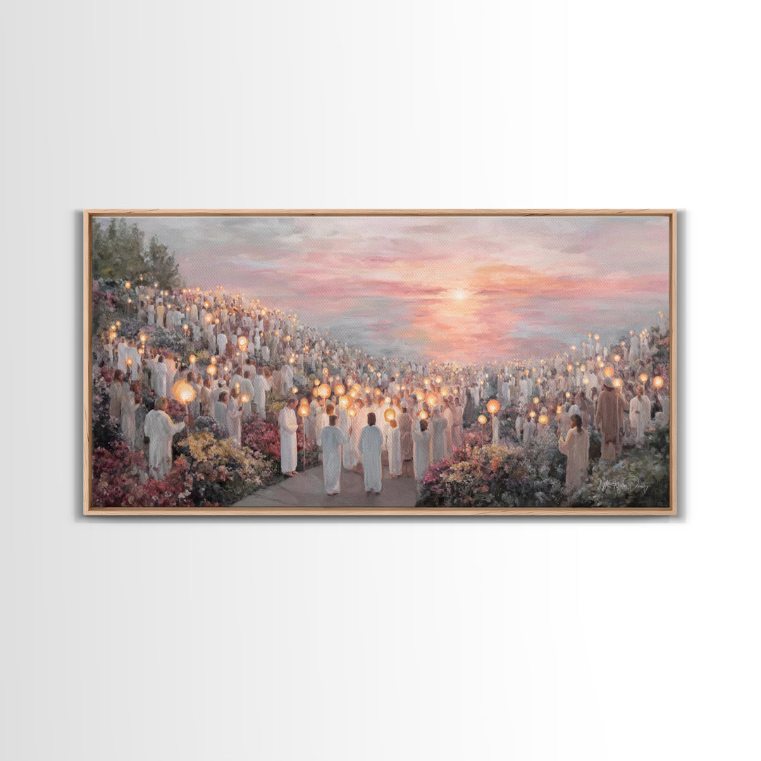 Valley Of Living Light, Framed Canvas Print, Christian Wall Art, Christian Art Canvas, Christian Christmas Art, Christmas Art, Christian Ar