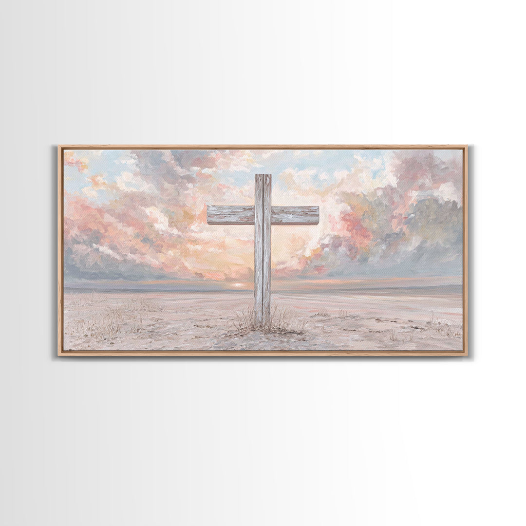 Heavenly Horizon – Framed Canvas Print – Christian Art Print – Jesus Painting – Christian Wall Art – Modern Christian Art
