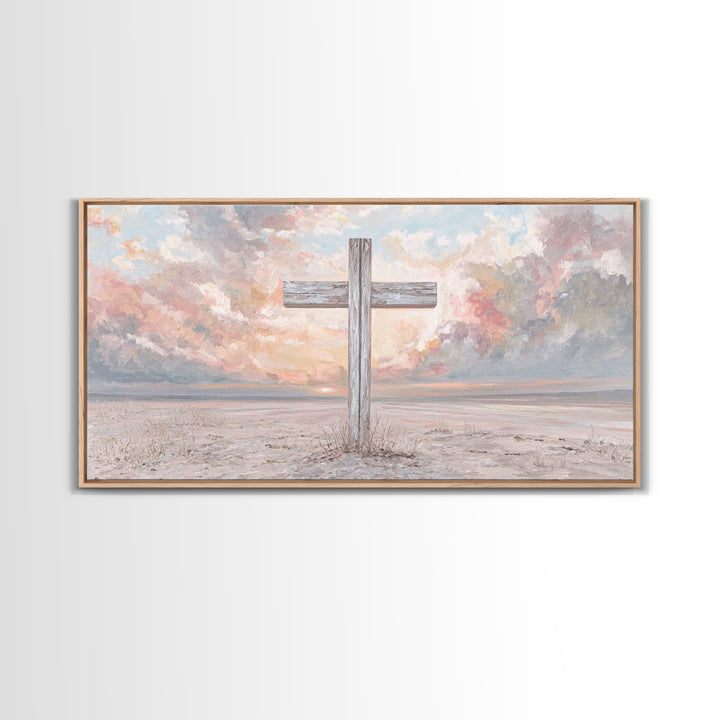 Heavenly Horizon – Framed Canvas Print – Christian Art Print – Jesus Painting – Christian Wall Art – Modern Christian Art