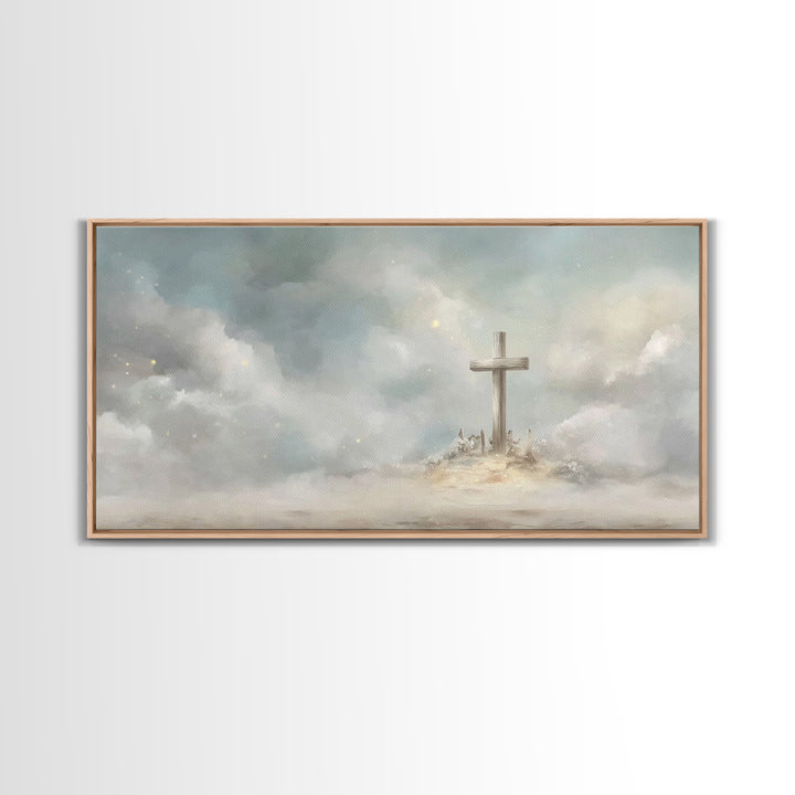 Clouds Of Hope – Framed Canvas Print – Christian Christmas Art – Christian Wall Art – Christian Art Canvas – Subtle Christian Art