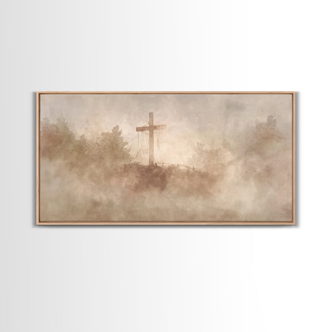 Quiet Salvation – Framed Canvas Print – Subtle Christian Art – Christian Wall Art – Christian Painting – Christian Art Canvas