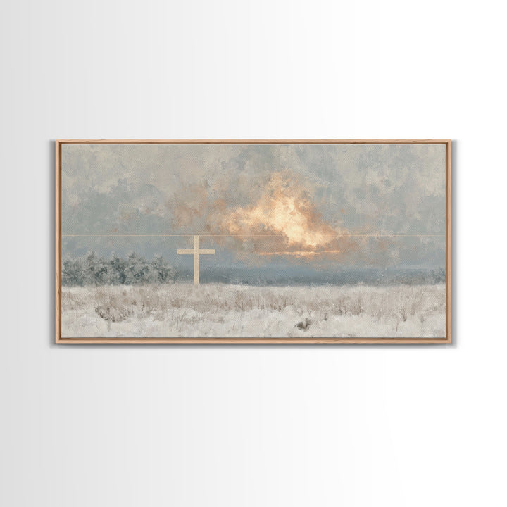 Morning Renewal – Framed Canvas Print – Christian Art Canvas – Christian Wall Art – Abstract Christian Art – Christian Christmas Art