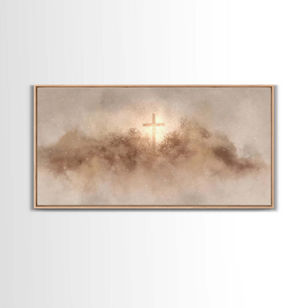 Winter Redemption – Framed Canvas Print – Christian Christmas Art – Christian Art Canvas – Christian Wall Art – Vintage Christian Art