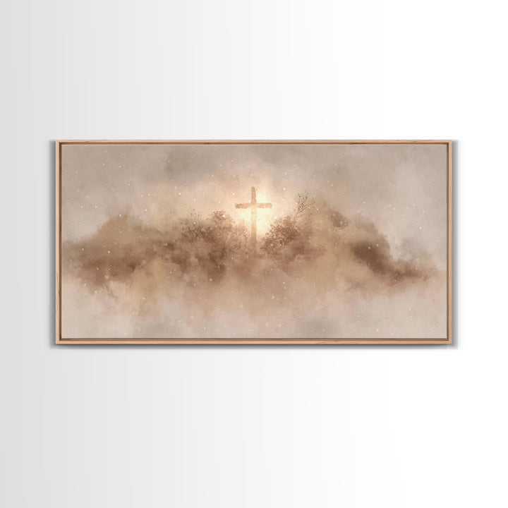 Winter Redemption – Framed Canvas Print – Christian Christmas Art – Christian Art Canvas – Christian Wall Art – Vintage Christian Art