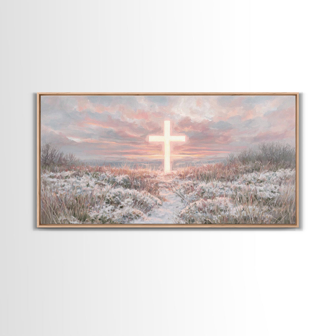 Radiant Dawn – Framed Canvas Print – Christian Christmas Art – Christian Wall Art – Christian Art Print – Modern Christian Painting