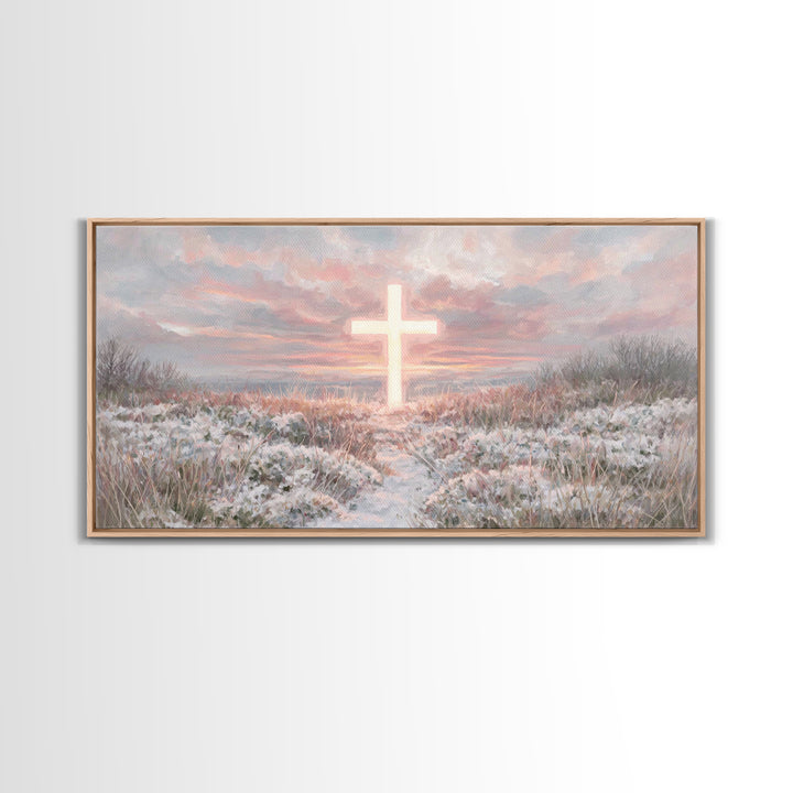 Radiant Dawn – Framed Canvas Print – Christian Christmas Art – Christian Wall Art – Christian Art Print – Modern Christian Painting