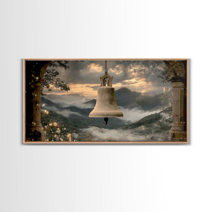 Evening Chimes – Framed Canvas Print – Vintage Christian Art – Christian Art Canvas – Christian Wall Art – Moody Christian Art