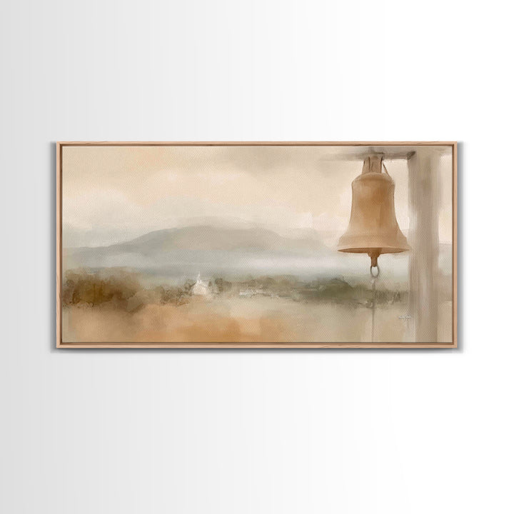 Hillside Chapel – Framed Canvas Print – Christian Art Print – Christian Wall Art – Christian Art Canvas – Subtle Christian Art