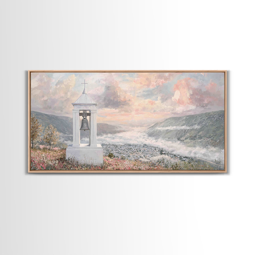 Valley Bells – Framed Canvas Print – Christian Decor – Christmas Wall Art – Christian Art Canvas – Moody Christmas Art
