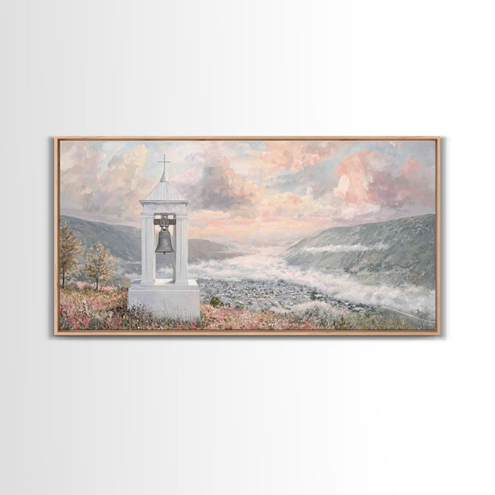Valley Bells – Framed Canvas Print – Christian Decor – Christmas Wall Art – Christian Art Canvas – Moody Christmas Art