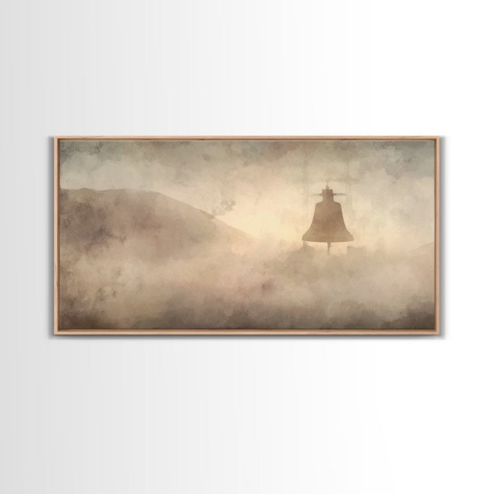 Misty Bells – Framed Canvas Print – Christian Wall Art – Subtle Christian Art – Christian Art Canvas – Christmas Art Prints