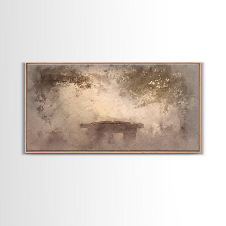 Misty Covenant - Framed Canvas Print - Christian Art Canvas - Christian Wall Art - Moody Christian Art - Christian Painting - Subtle Christ