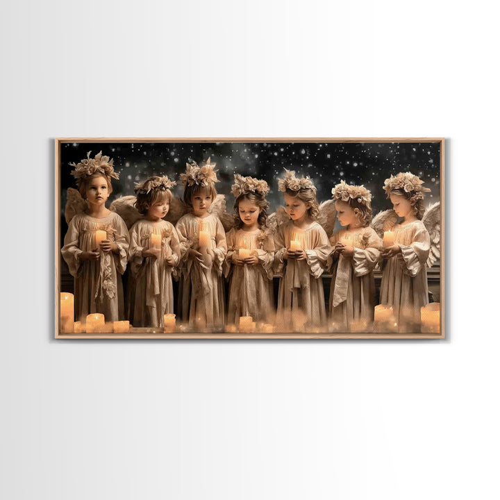 Heaven’s Candlelight – Framed Canvas Print – Christian Wall Art – Christian Christmas Art – Christian Art Canvas – Christmas Wall Art – Chr