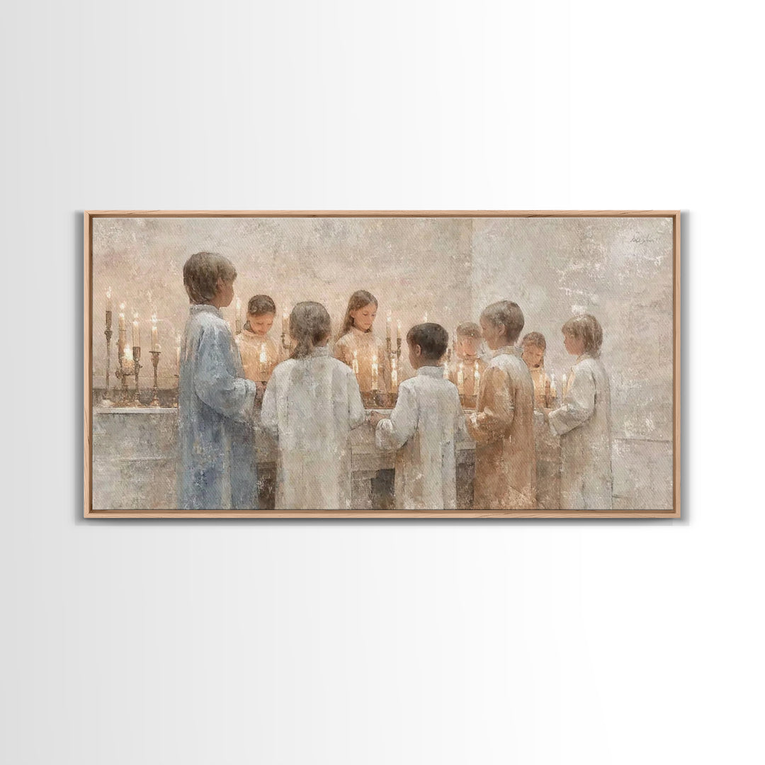 Circle Of Light – Framed Canvas Print – Christian Art – Framed Christmas Art – Christian Wall Art – Christmas Canvas Wall Art – Christian D