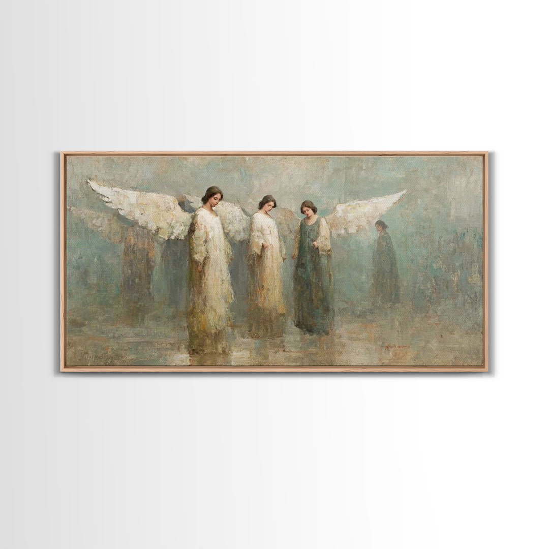 Angels Of Hope – Framed Canvas Print – Christian Art – Christian Art Painting – Vintage Christian Art – Christian Wall Art – Christian Gift