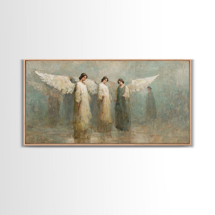 Angels Of Hope – Framed Canvas Print – Christian Art – Christian Art Painting – Vintage Christian Art – Christian Wall Art – Christian Gift