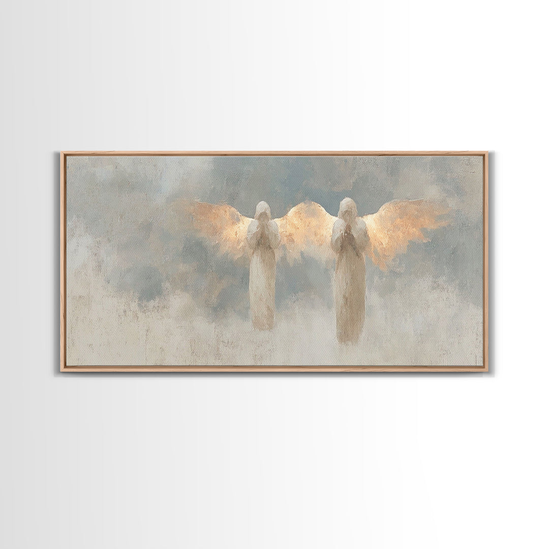 Wings Of Mercy – Framed Canvas Print – Christian Art Canvas – Abstract Christian Art – Christian Wall Art – Christian Art Gift – Minimalist