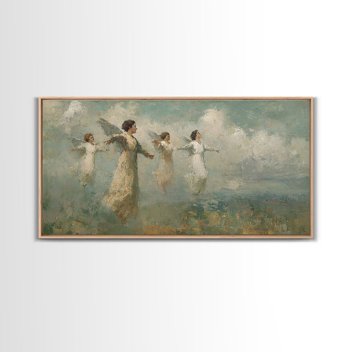 Heavenly Flight – Framed Canvas Print – Christian Paintings – Vintage Christian Art – Christian Art Canvas – Christian Wall Art – Christian