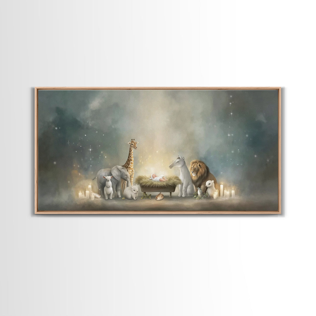 Peaceful Nativity – Framed Canvas Print – Christmas Wall Art – Christian Christmas Decor – Christian Art Canvas – Christmas Art Framed – Ch