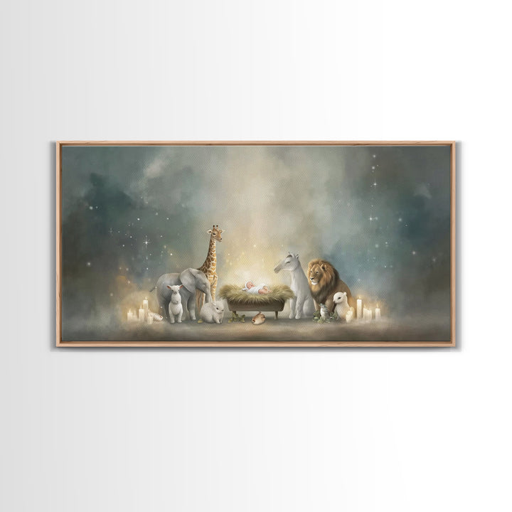 Peaceful Nativity – Framed Canvas Print – Christmas Wall Art – Christian Christmas Decor – Christian Art Canvas – Christmas Art Framed – Ch