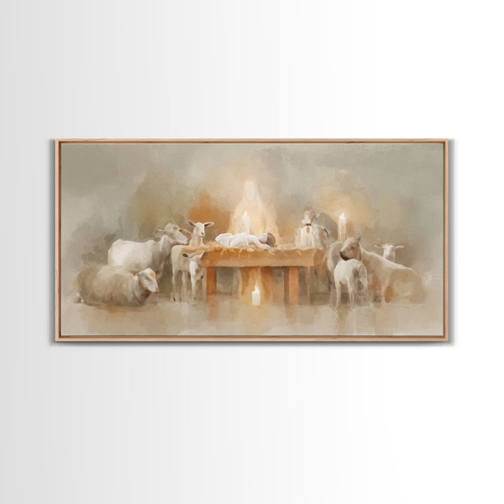 Nativity Peace | Framed Canvas Print | Christian Christmas Art | Christian Wall Art | Jesus Painting | Christian Art Canvas | Christmas Art