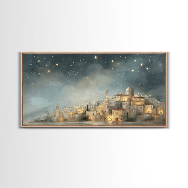 City of Light – Framed Canvas Print – Christian Wall Art – Christian Art Canvas – Christmas Art Work – Christian Christmas Decor – Christia