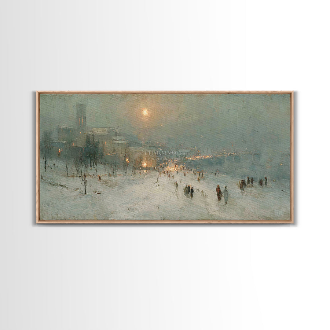 Snowy Bethlehem Path, Framed Canvas Print, Christian Art Canvas, Christmas Wall Art, Christian Christmas Art, Christmas Art Prints, Subtle