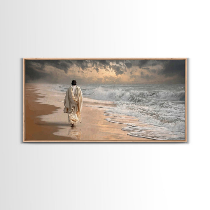 Walk With Christ | Framed Canvas Print | Jesus Painting | Christian Wall Art | Large Jesus Painting | Christian Art Canvas | Modern Christi
