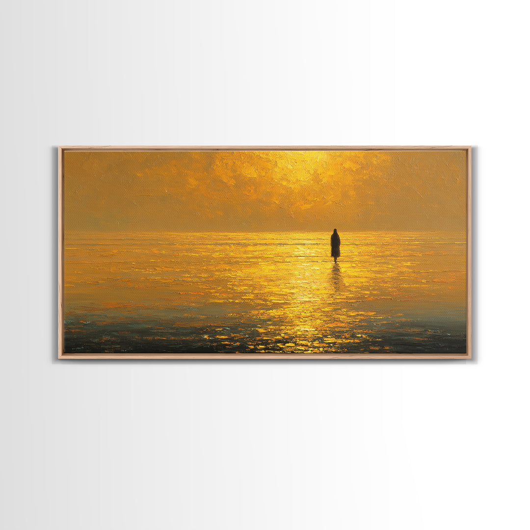 Celestial Path – Framed Canvas Print – Jesus Painting – Christian Wall Art – Modern Christian Art – Christian Art Print – Christian Christm