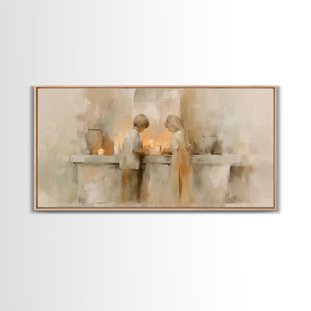 Sanctuary Glow – Framed Canvas Print – Christian Wall Art – Christian Art Print – Minimalist Christian Art – Christian Art Canvas – Subtle